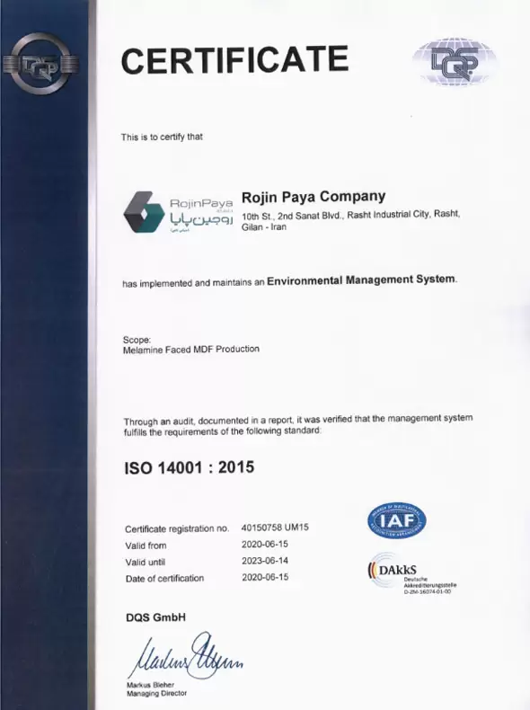 ISO 14001 2015 Certification