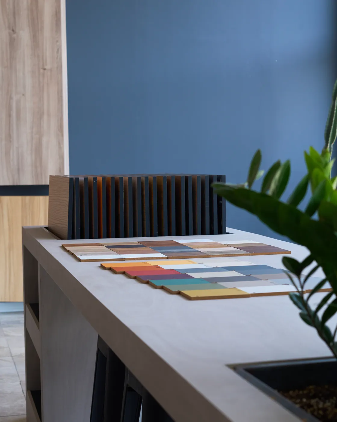 Detail shot of wood plates