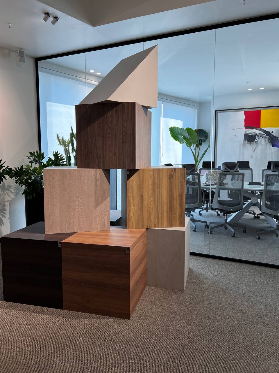 Detail shot of wood plates